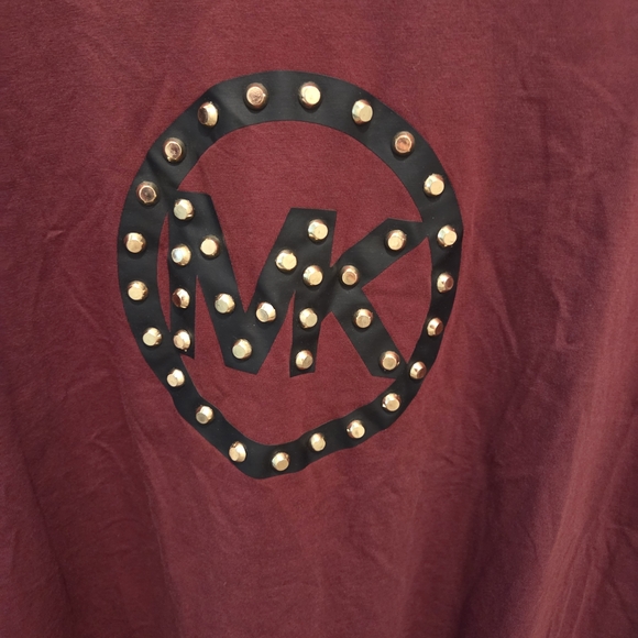 Michael Kors Dark Red Studded Logo Tee 3X - Picture 2 of 2